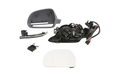 Caroserie - Oglinda laterala Stanga electrica, asferice, incalzita, pliabil electric potrivit AUDI A6 ALLROAD C6, A6 ALLROAD C7, A6 C6 