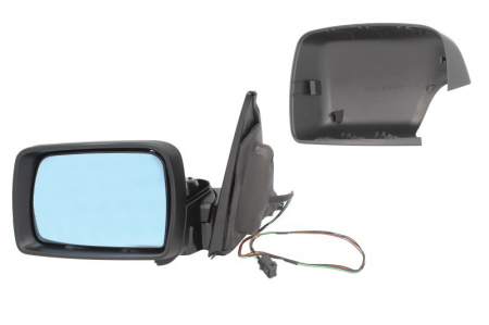 Oglinzi auto - Oglinda stanga asferic, incalzita, albastra, grunduita BMW X5 E53 intre 2000-2006