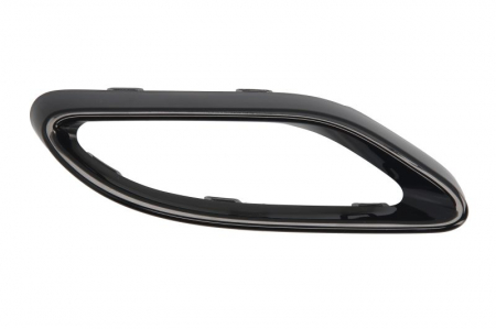 Ornament decorativ sistem evacuare partea spate Spate Dreapta plastic, negru lucios potrivit MERCEDES Clasa A V177, A W177 dupa 2018 [1]