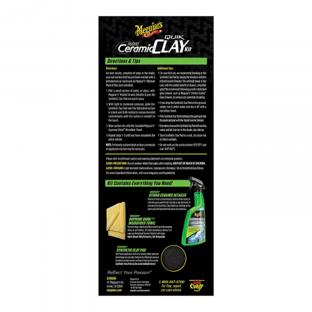 Pachet detailing auto Meguiar's , include spray ceramic, burete aplicator si laveta stergere, 532 ml, Hybrid Ceramic Quik Clay Kit [2]