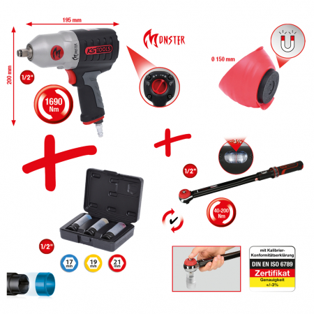 Pachet pistol pneumatic pentru roti 6 piese [1]