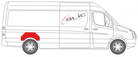 Panou lateral Dreapta (partea din spate) potrivit MERCEDES SPRINTER 3,5-T (B906), SPRINTER 3-T (B906), SPRINTER 4,6-T (B906), SPRINTER 5-T (B906) -10.13 [1]