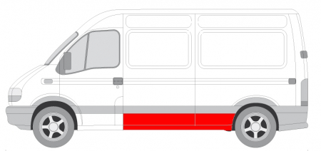 Panou lateral Stanga (model mediu; pentru dunga, partea inferioara) potrivit NISSAN INTERSTAR; OPEL MOVANO A; RENAULT MASTER II, MASTER PRO -12.10 [1]