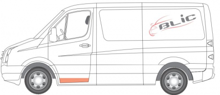 Panou pentru reparatie usa fata stanga duct MERCEDES SPRINTER 3,5-T 906, SPRINTER 3-T 906, SPRINTER 4,6-T 906, SPRINTER 5-T 906; VW CRAFTER 30-35, CRAFTER 30-50 dupa 2006 [1]