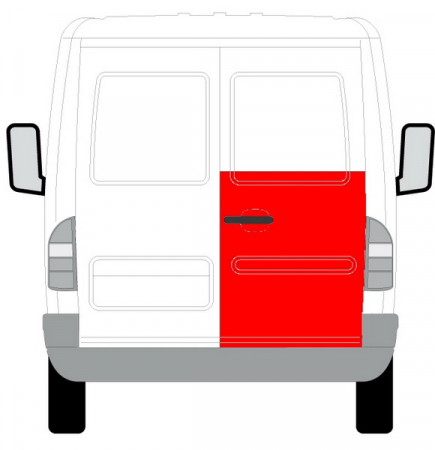 Usi - Panou pentru reparatie Usa spate dreapta partea inferioara 1/2 inaltime MERCEDES SPRINTER; VW LT intre 1995-2006