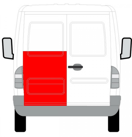 Usi - Panou pentru reparatie Usa spate stanga partea inferioara 1/2 inaltime MERCEDES SPRINTER; VW LT intre 1995-2006