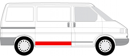 Panou reparatie usa culisanta partea inferioara, lungime 220mm VW TRANSPORTER intre 1990-2003 [1]