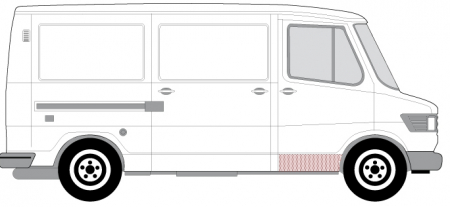 Panou reparatie usa Fata Dreapta (conducta) potrivit MERCEDES T1 (601), T1 (601, 611), T1 (602), T1 (B601), T1 (B602), T1/TN 01.77-02.96 [1]