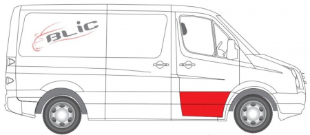 Panou reparatie usa Fata Dreapta (strat, partea inferioara, inaltime 390mm) potrivit MERCEDES SPRINTER 3,5-T (B906), SPRINTER 3-T (B906), SPRINTER 4,6-T (B906), SPRINTER 5-T (B906) 06.06- [1]
