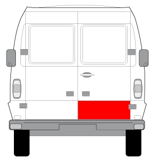 Panou reparatie usa Spate Dreapta (strat, partea inferioara, deasupra primei coaste) potrivit MERCEDES T1 (601), T1 (601, 611), T1 (602), T1 (B601), T1 (B602), T1/TN 05.77-02.96 [1]