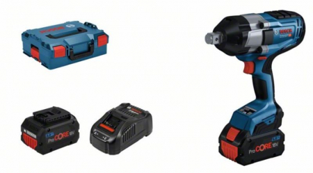 Echipamente pentru atelier - Pistol pneumatic, alimentare: acumulator GDS 18V-1050 H, Pivot in 4 puncte 3/4, cuplu maxim: 1700Nm, 18V 2 x 5Ah, baterie inclusă, incarcator inclus