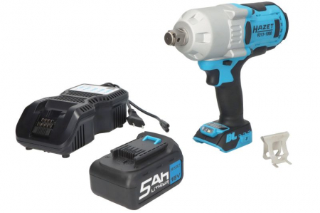 Scule pneumatice - Pistol pneumatic pe baterii, Pivot in patru puncte, cuplu maxim: 1400Nm, 18V 0 x 5Ah, incarcator inclus