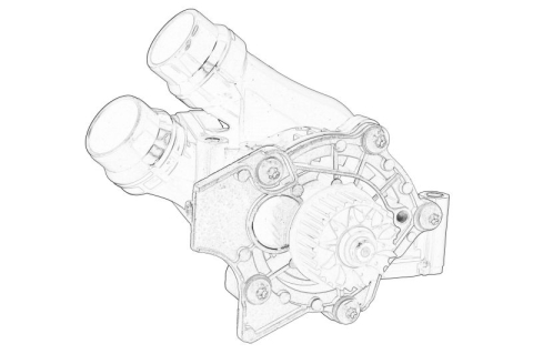 Pompa apa - Pompa apa (carcasa; Senzor; termostat) potrivit AUDI A3, A4 ALLROAD B8, A4 B8, A5, A6 C7, A8 D4, Q3, Q5, TT; SEAT ALHAMBRA, ALTEA, ALTEA XL, EXEO, EXEO ST, LEON 1.8-2.0H 09.04-09.18