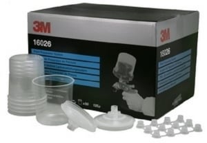 Tinichigerie Vopsitorie - PPS standard 0.65L-50 Pungi Standard&capace cu filtru 125microni&20 dopuri 3M