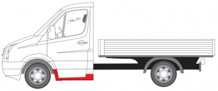 Prag auto Fata Stanga (cu element de reparatie aripii si element de reparatie, TRANSPORTER) potrivit MERCEDES SPRINTER 3,5-T (B906), SPRINTER 3-T (B906), SPRINTER 3-T (B910), SPRINTER 4 [1]