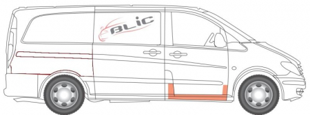 Prag lateral fata dreapta inalt MERCEDES VIANO W639, VITO / MIXTO W639, VITO W639 dupa 2003 [1]