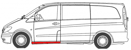 Prag lateral fata stanga MERCEDES VITO intre 2003-2010 [3]