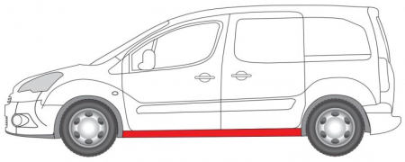 Prag lateral stanga CITROEN BERLINGO; PEUGEOT PARTNER, PARTNER TEPEE dupa 2008 [1]