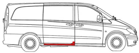 Prag lateral usa culisanta dreapta MERCEDES VIANO W639, VITO / MIXTO W639, VITO W639 dupa 2003 [1]