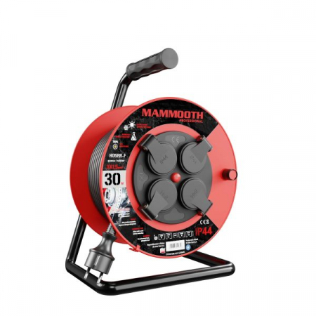 Echipamente - Prelungitor pe tambur special 30m, 230V, 3x1,5mm², număr de prize 230V x 4buc E, 1380 / 3680W, IP44, tambur plastic