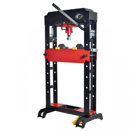 Echipamente - Presa hidraulica, incarcatura: 20 t, structura sudata, cilindru miscator, cursa cilindru: 220 mm, 2-viteze pompa; operat manual; MANOMETER