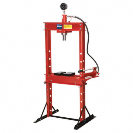 Presa hidraulica, manuala, forta: 20 t, nr nivele masa: 9, piston mobil, cursa piston: 185 mm, [1]