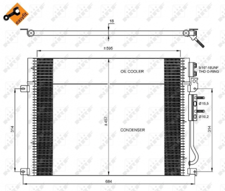 Radiator AC condensator aluminiu potrivit JEEP COMMANDER, GRAND CHEROKEE III 3.0D-6.1 10.04-12.10 [1]