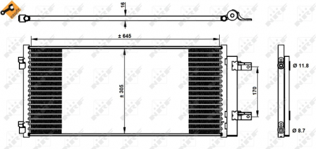 Radiator clima AC - Radiator AC condensator cu uscator, aluminiu potrivit OPEL ASTRA K 1.0-1.6D 06.15-