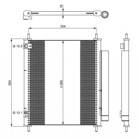 Radiator clima AC - Radiator AC condensator cu uscator potrivit CITROEN C-ZERO; MITSUBISHI I; PEUGEOT ION Electric 07.09-