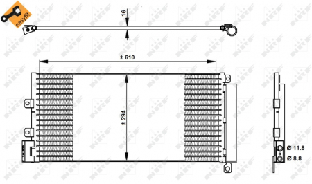 Radiator AC condensator cu uscator potrivit FIAT LINEA 1.3D-1.6D 10.06- [2]