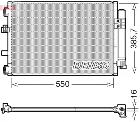 Radiator clima AC - Radiator AC condensator cu uscator potrivit FORD C-MAX II, FOCUS III, GRAND C-MAX 1.0/1.6/1.6D 07.10-