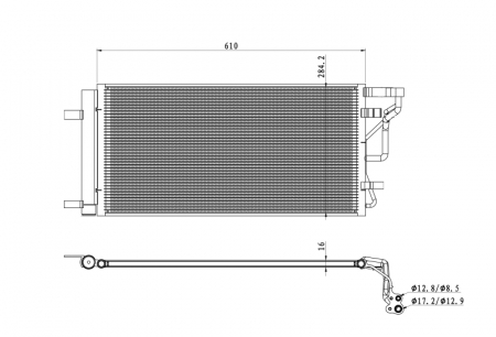 Radiator clima AC - Radiator AC condensator cu uscator potrivit HYUNDAI I30 1.4/1.6D 11.16-