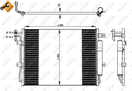 Radiator AC condensator cu uscator potrivit LAND ROVER DISCOVERY IV, RANGE ROVER SPORT I 3.0D/3.6D 04.06-12.18 [2]