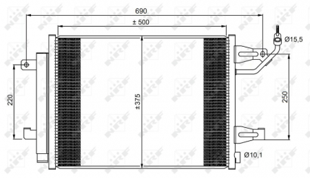 Radiator clima AC - Radiator AC condensator cu uscator potrivit MITSUBISHI COLT CZC VI, COLT VI; SMART FORFOUR 1.1-1.5D 01.04-06.12
