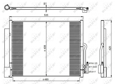 Radiator clima AC - Radiator AC condensator cu uscator potrivit OPEL MERIVA B 1.3D-1.7D 06.10-03.17