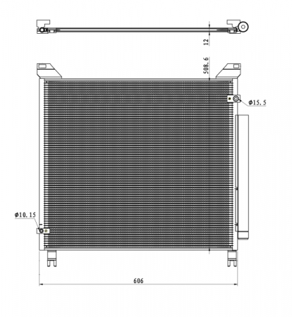 Radiator clima AC - Radiator AC condensator cu uscator potrivit TOYOTA HILUX VIII 2.4D/2.8D 05.15-