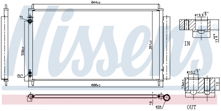 Radiator clima AC - Radiator aer conditionat AC cu uscator potrivit ACURA TL 3.5/3.7 01.09-