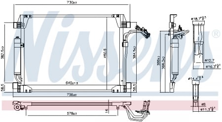 Radiator aer conditionat AC cu uscator potrivit INFINITI M, Q70 3.7/5.6 03.10- [2]