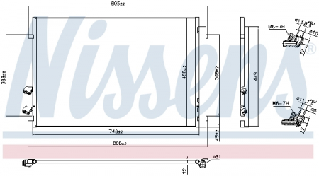 Radiator clima AC - Radiator aer conditionat AC cu uscator potrivit MAN TGE; VW CRAFTER, GRAND CALIFORNIA CAMPER 2.0D 09.16-