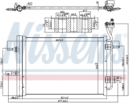 Radiator aer conditionat AC cu uscator potrivit OPEL MERIVA A 1.4-1.8 05.03-05.10 [2]