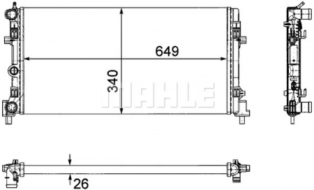 Radiator apa - Radiator apa racire motor AUDI A1; SEAT IBIZA IV, IBIZA IV ST, TOLEDO IV; SKODA FABIA II, ROOMSTER, ROOMSTER PRAKTIK; VW POLO 1.2-1.6LPG dupa 2008