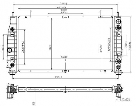 Radiator apa - Radiator apa racire motor CHRYSLER 300 M 2.7/3.5 dupa 199808.00