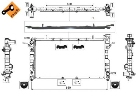 Radiator apa - Radiator apa racire motor CHRYSLER VOYAGER IV; DODGE CARAVAN 3.3/3.8 intre 2000-2008