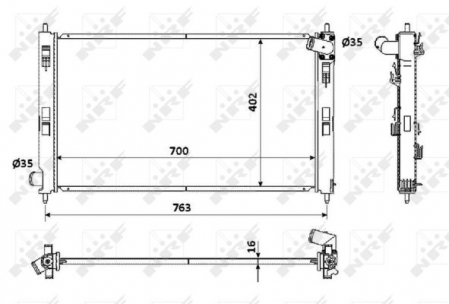 Radiator apa - Radiator apa racire motor CITROEN C4 AIRCROSS, C-CROSSER, C-CROSSER ENTERPRISE; MITSUBISHI ASX, LANCER VIII, OUTLANDER II; PEUGEOT 4007, 4008 1.5-3.0 dupa 2006