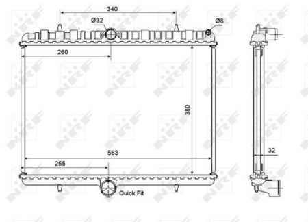 Radiator apa - Radiator apa racire motor CITROEN C8, JUMPY; FIAT SCUDO, ULYSSE; LANCIA PHEDRA; PEUGEOT 807, EXPERT, EXPERT TEPEE 1.6D/2.0D dupa 2002