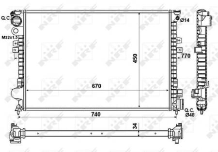 Radiator apa - Radiator apa racire motor CITROEN EVASION, JUMPY; FIAT SCUDO, ULYSSE; LANCIA ZETA; PEUGEOT 309 I, 309 II, 806, EXPERT 1.1-2.1D intre 1988-2006