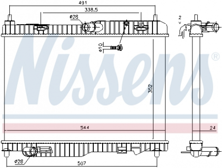 Racire - Radiator apa racire motor FORD B-MAX, ECOSPORT, FIESTA VI, KA+, TOURNEO COURIER B460, TRANSIT COURIER B460 1.4D-1.6D dupa 2008