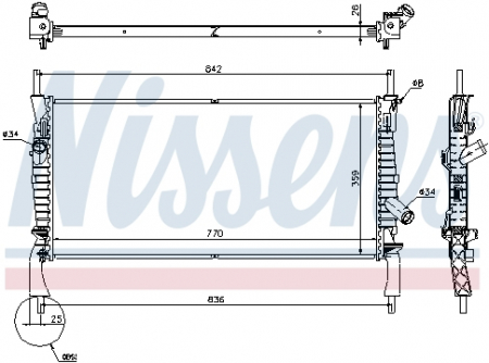 Radiator apa - Radiator apa racire motor FORD TRANSIT, TRANSIT TOURNEO 2.2D-2.4D intre 2006-2014