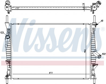 Radiator apa - Radiator apa racire motor FORD TRANSIT, TRANSIT TOURNEO 2.2D-2.4D intre 2006-2014
