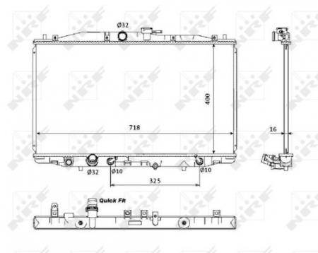 Radiator apa - Radiator apa racire motor HONDA ACCORD VII 2.4 intre 2003-2008